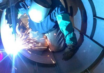 Welding the scrubbing portion of the barrel