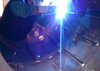 Welding the 4' scrubbing portion of the Model 3610